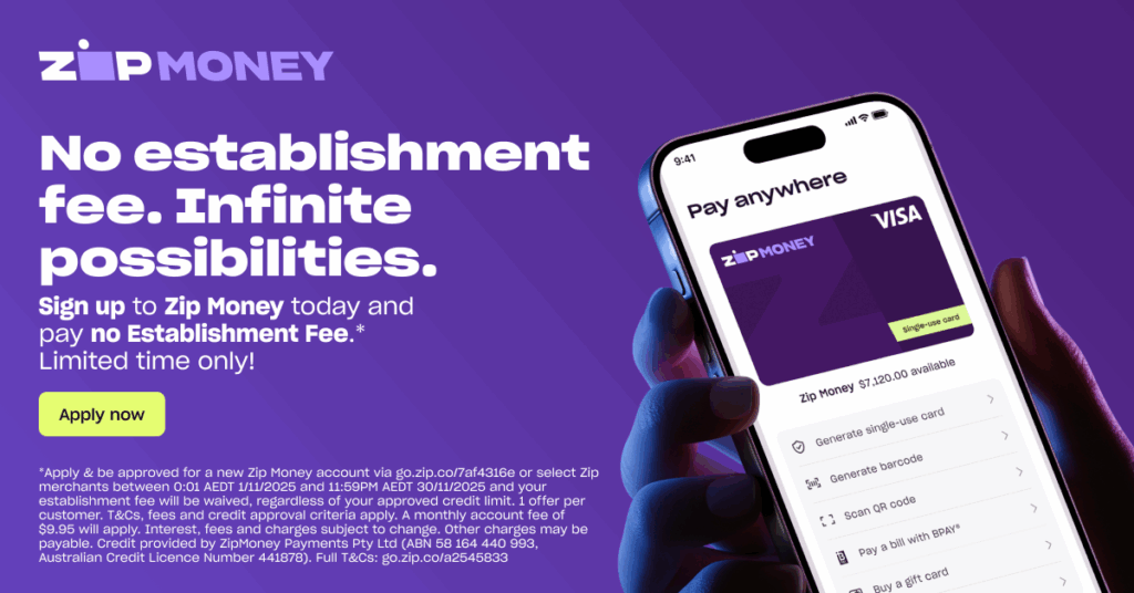 No establishment fee with Zip Money